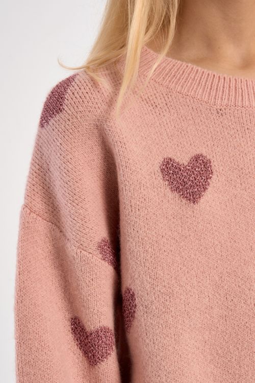 Maglione in maglia con stampa a cuori - Molly Bracken Girl