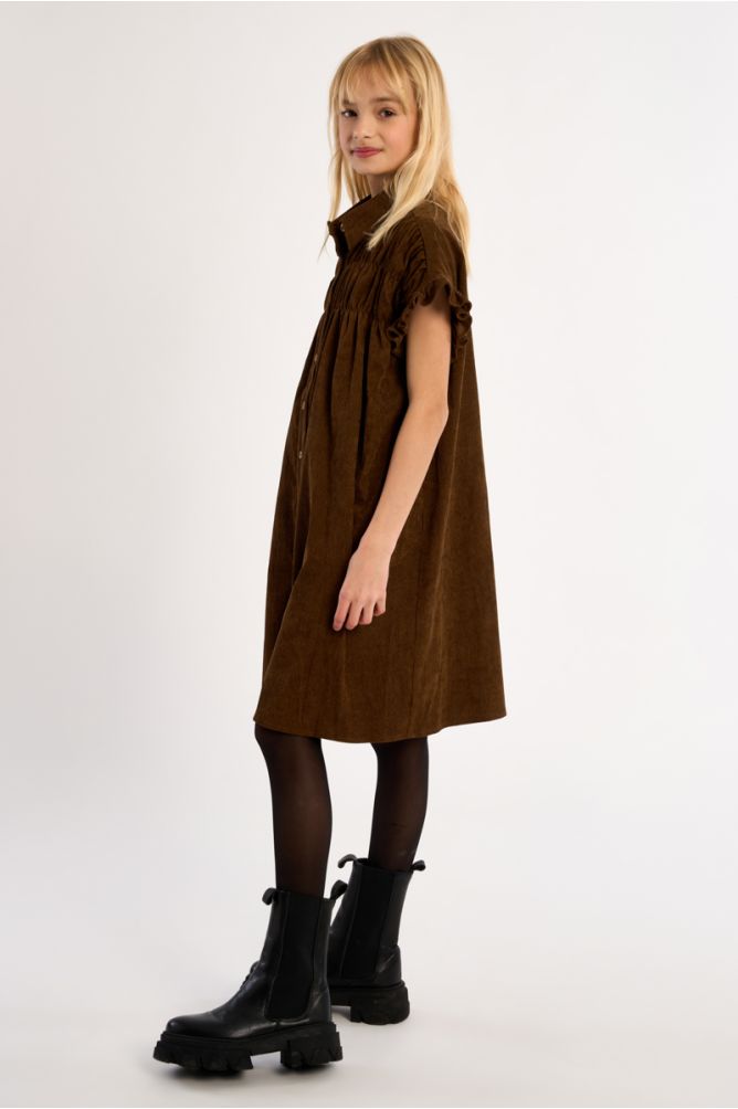 Robe chemise à fronces