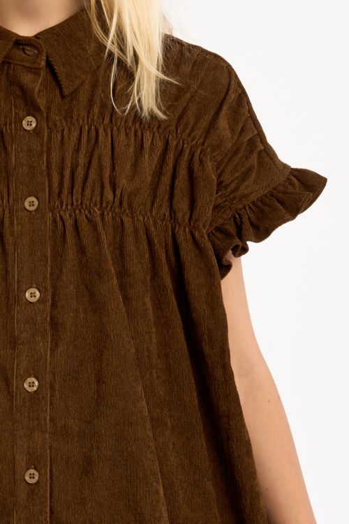 Robe chemise à fronces