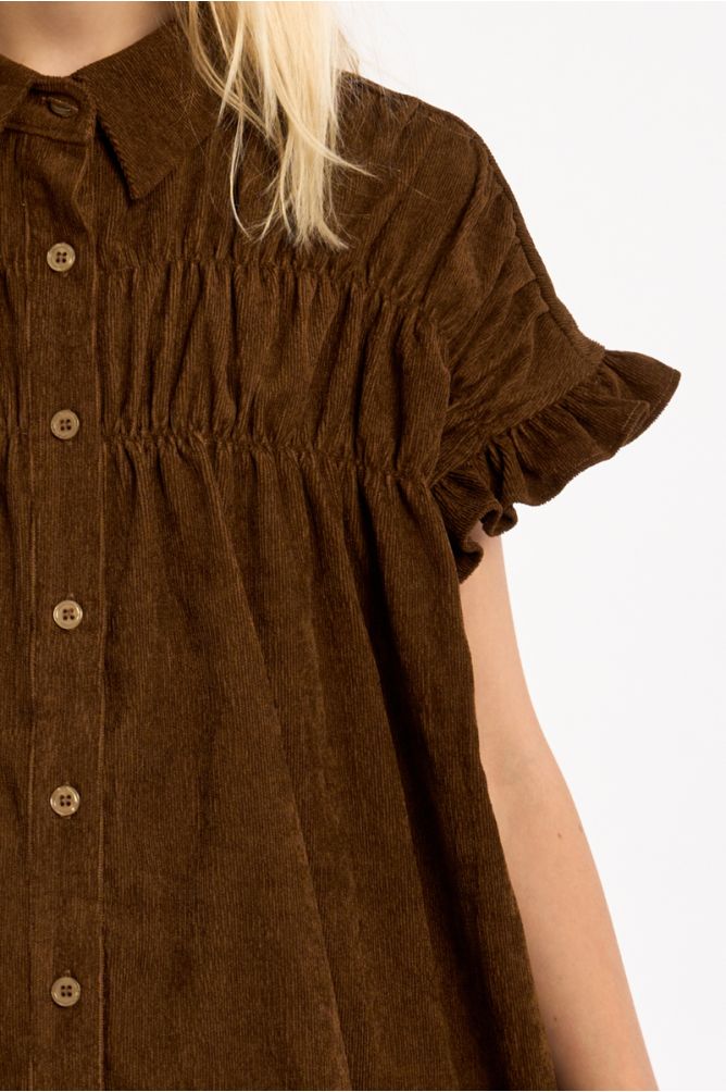 Robe chemise à fronces