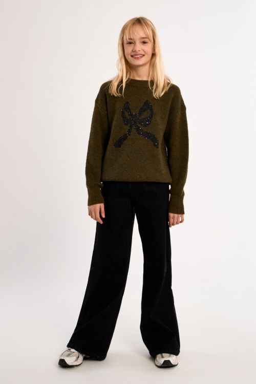 Maglione in maglia con motivo fiocco - Molly Bracken Girl