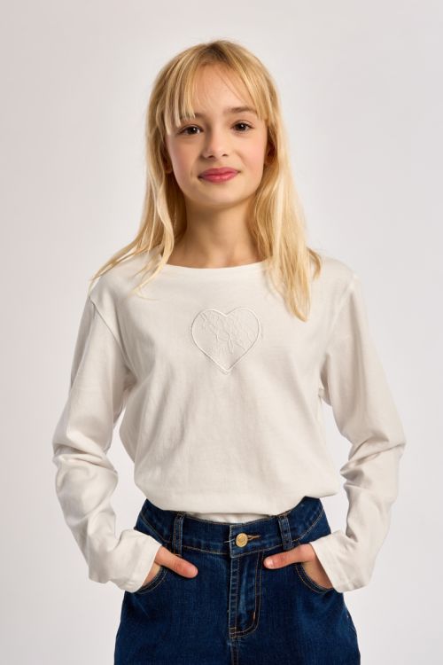 T-shirt a maniche lunghe con dettaglio in pizzo - Molly Bracken Girl