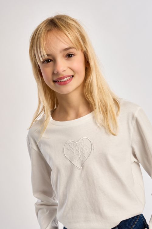 T-shirt a maniche lunghe con dettaglio in pizzo - Molly Bracken Girl