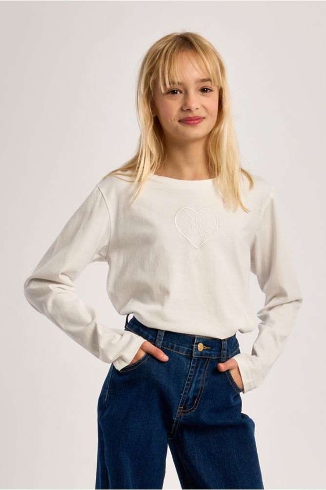T-shirt a maniche lunghe con dettaglio in pizzo - Molly Bracken Girl