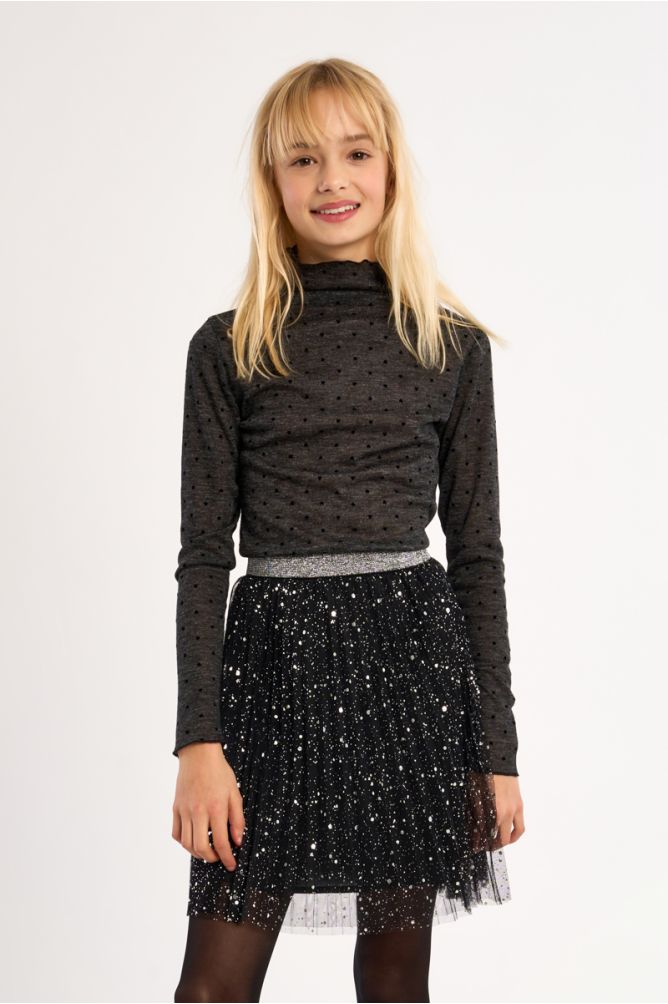 Short Tulle Skirt, Rhinestone Detail