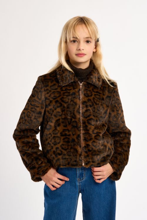 Chaqueta de peluche con estampado