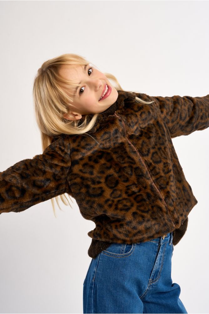Faux Fur Zip-Up Jacket