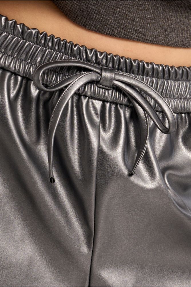 Knotted Shorts, Faux Leather Effect
