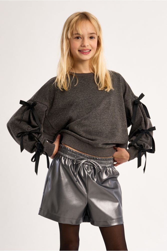 Knotted Shorts, Faux Leather Effect