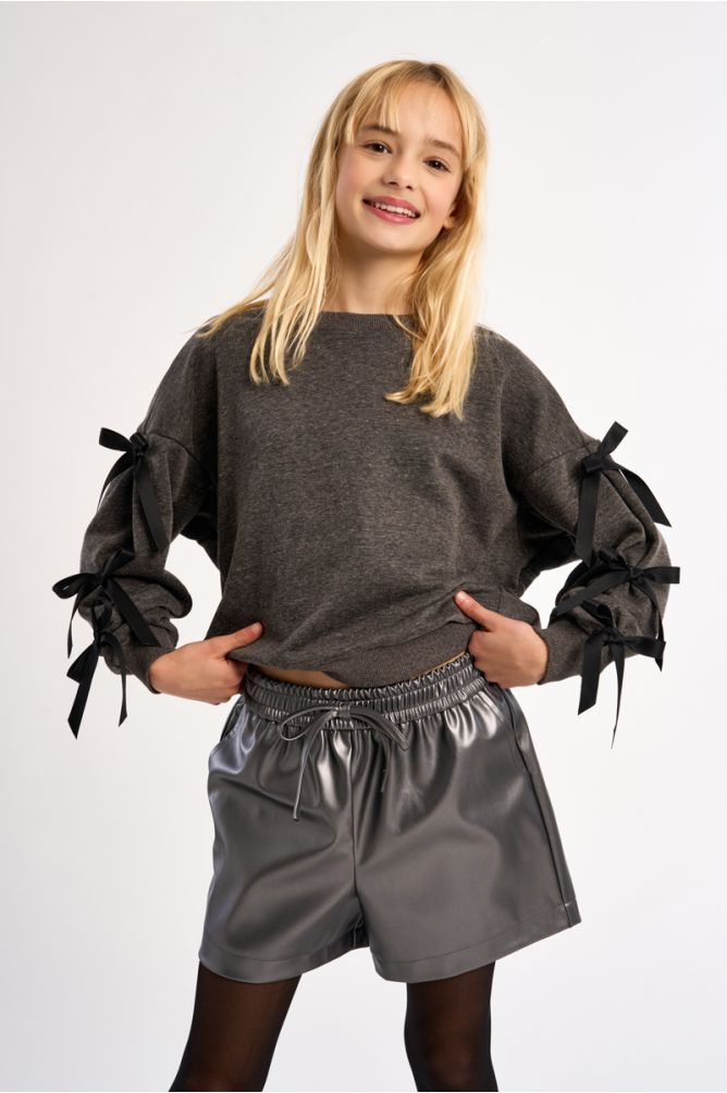 Knotted Shorts, Faux Leather Effect