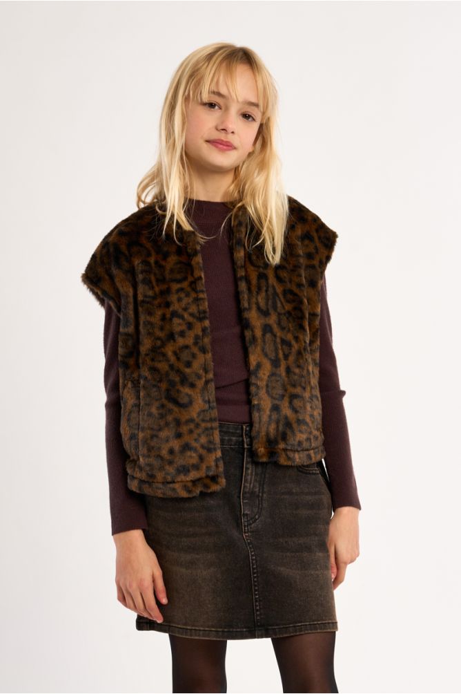 Sleeveless Faux Fur Jacket