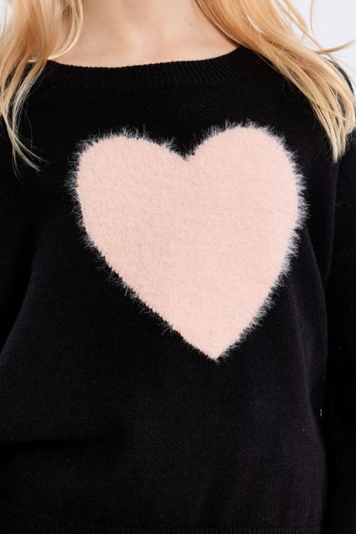 Jersey de manga larga y estampado corazón