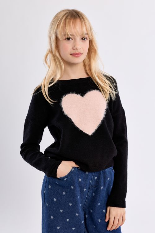 Maglione in maglia con motivo a cuore - Molly Bracken Girl