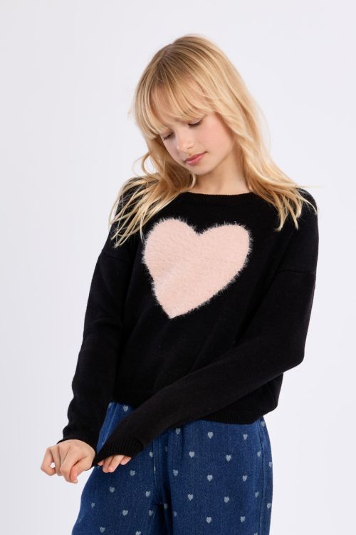 Jersey de manga larga y estampado corazón