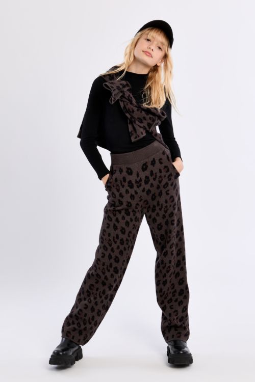 Pantalon en maille, imprimé animalier