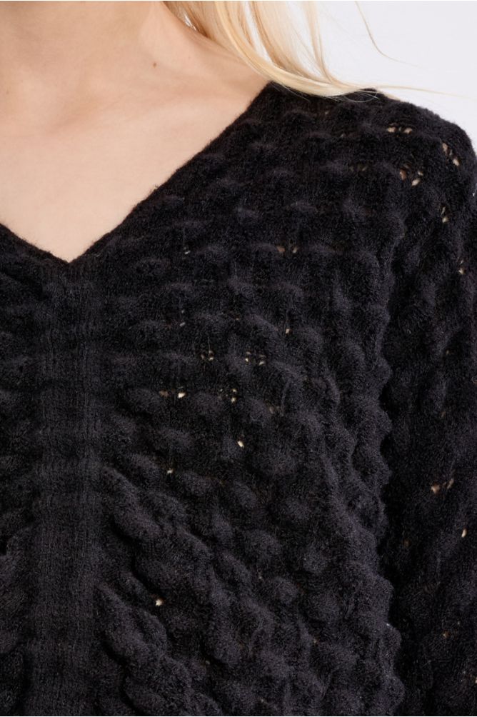 Maglione con scollo a V in maglia traforata - Molly Bracken Girl