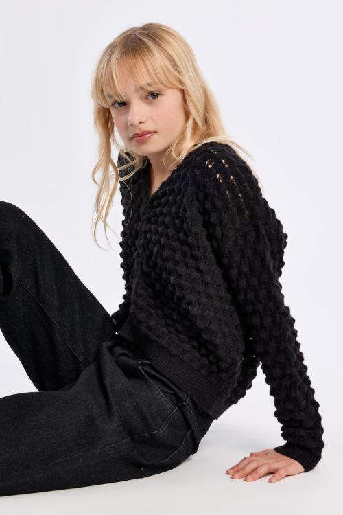 Maglione con scollo a V in maglia traforata - Molly Bracken Girl