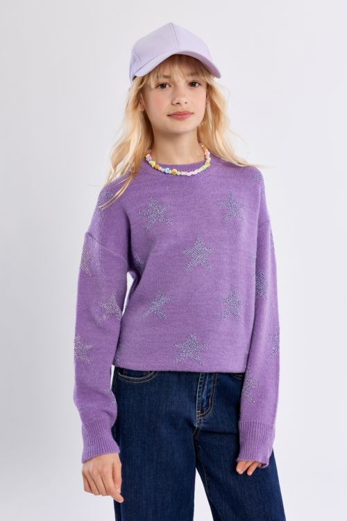 Maglione in maglia con motivi a stella - Molly Bracken Girl