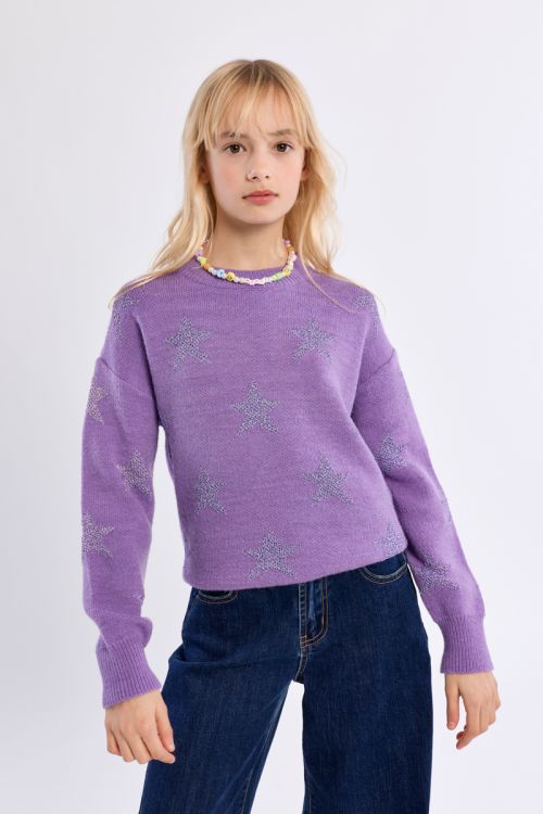 Maglione in maglia con motivi a stella - Molly Bracken Girl