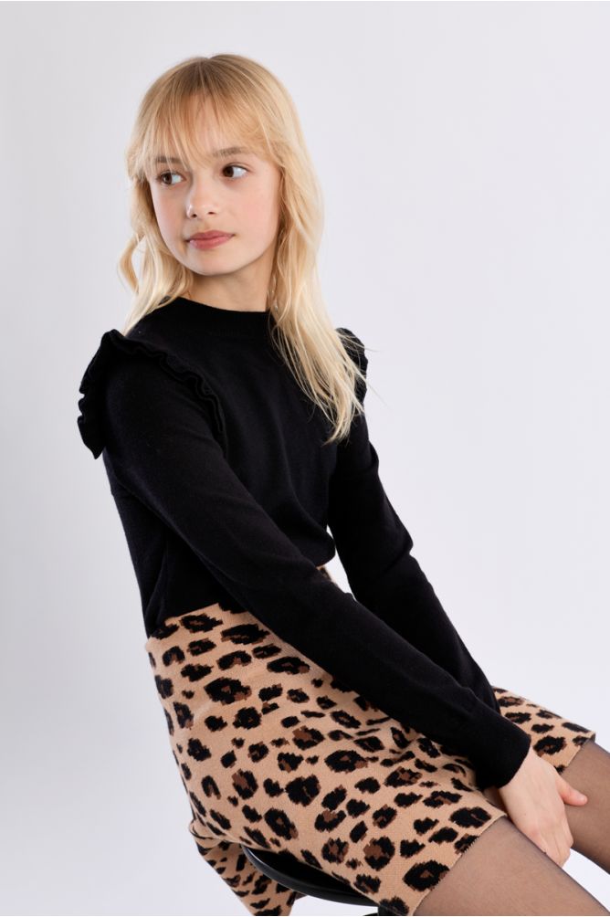Pull en maille, épaules volantées