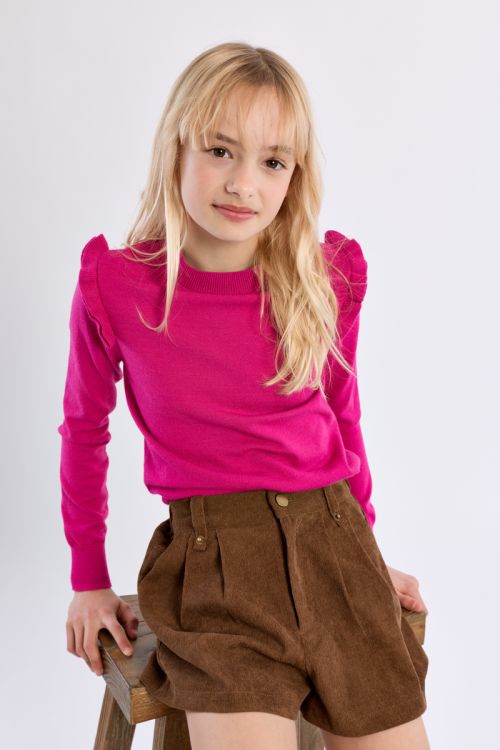Knitted Sweater, Ruffled Shoulders