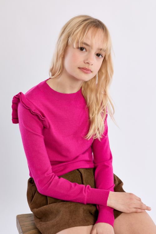 Pull en maille, épaules volantées