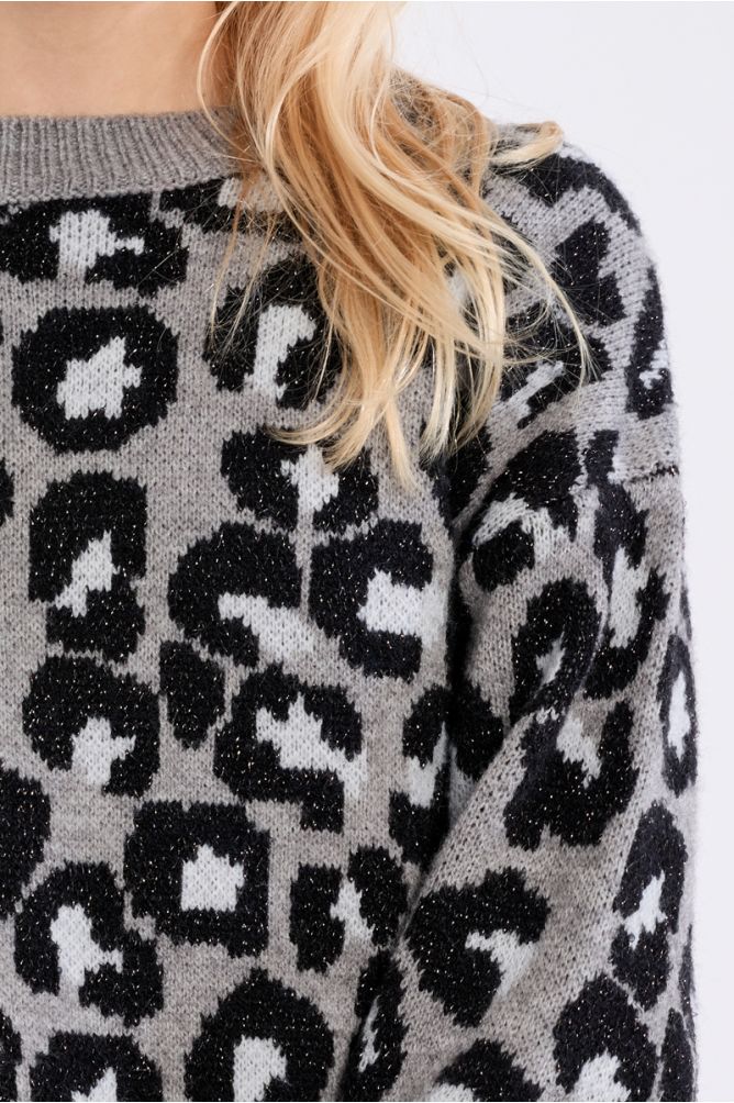 Maglione in maglia con stampa leopardata - Molly Bracken Girl