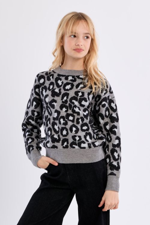 Maglione in maglia con stampa leopardata - Molly Bracken Girl