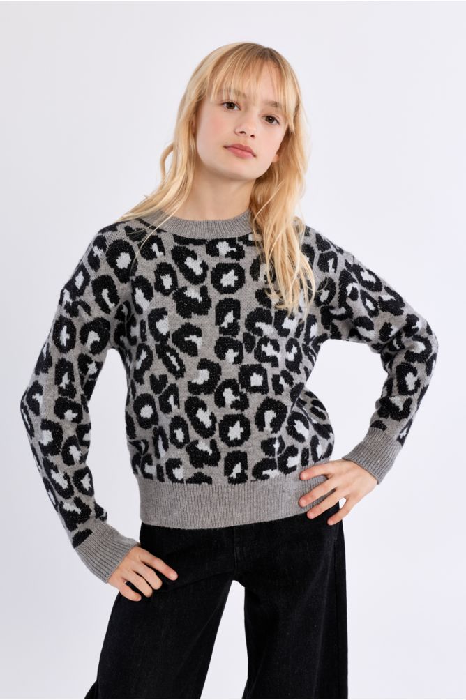 Jersey de manga larga y estampado animal