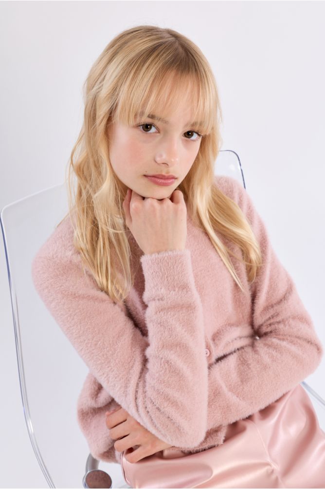 Cardigan duveteux
