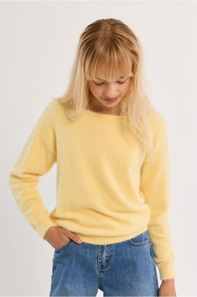 Fluffy Crew Neck Sweater