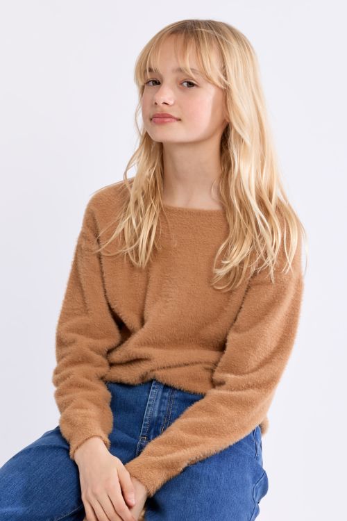 Fluffy Crew Neck Sweater