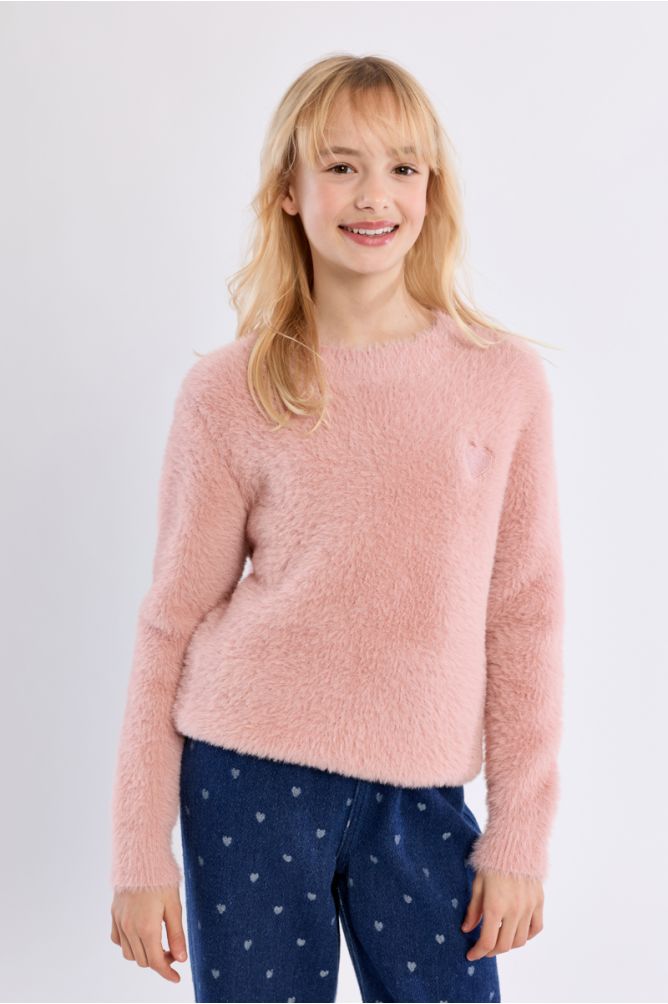 Maglione soffice con cuore ricamato - Molly Bracken Girl