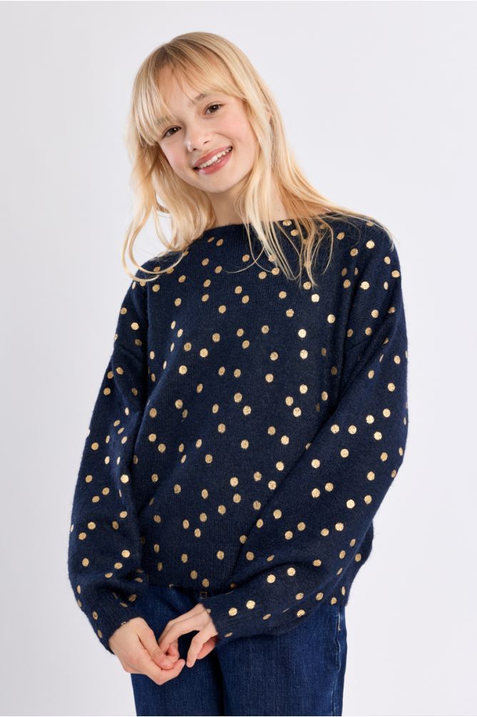 Maglione in maglia con stampa a pois - Molly Bracken Girl