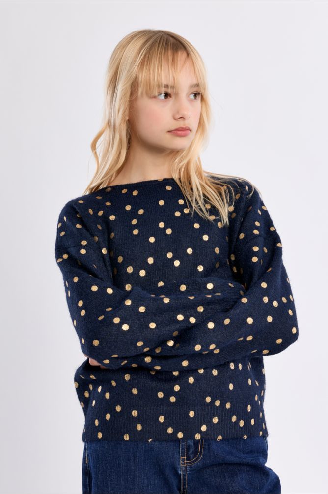 Maglione in maglia con stampa a pois - Molly Bracken Girl