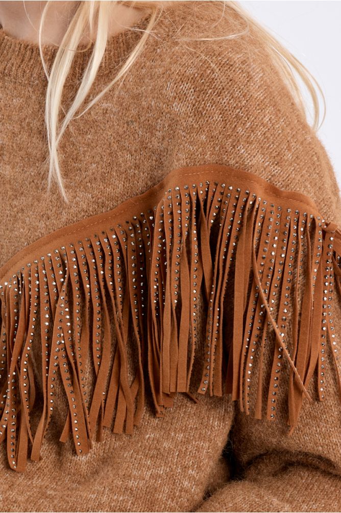 Maglione in maglia con dettaglio frange - Molly Bracken Girl