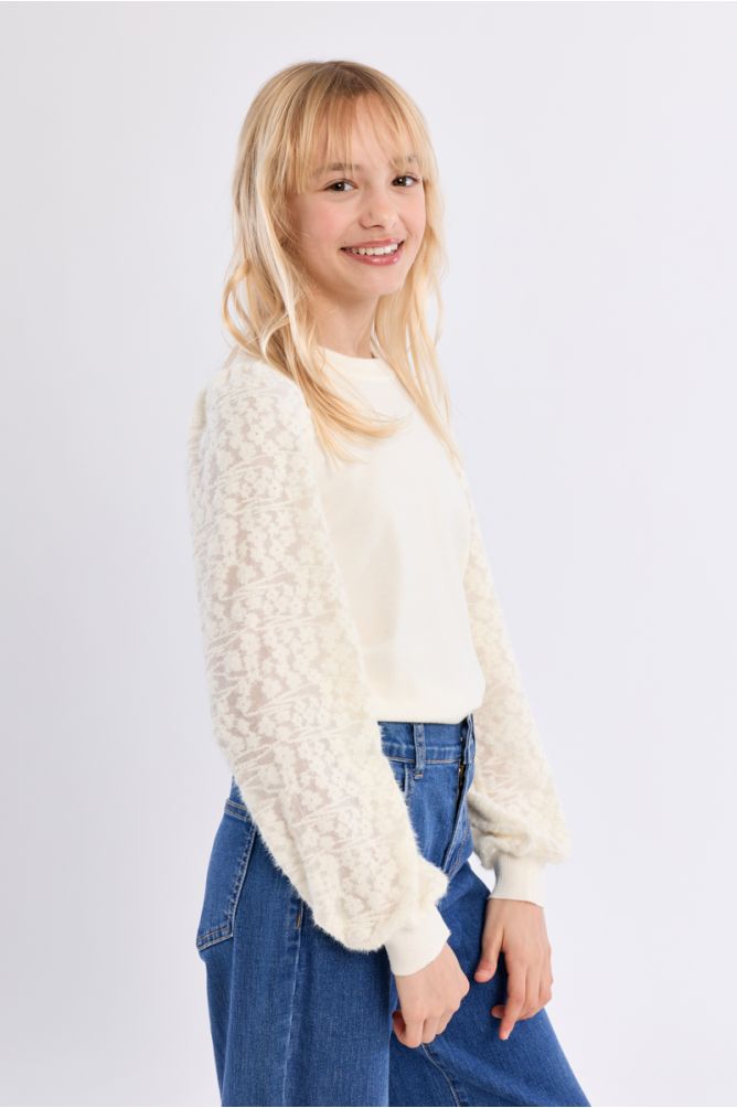 Maglione in maglia con maniche fantasia - Molly Bracken Girl