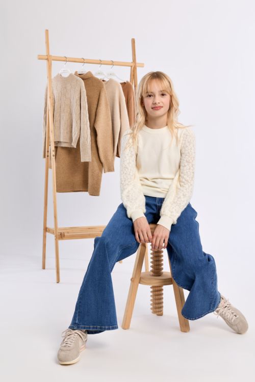 Maglione in maglia con maniche fantasia - Molly Bracken Girl