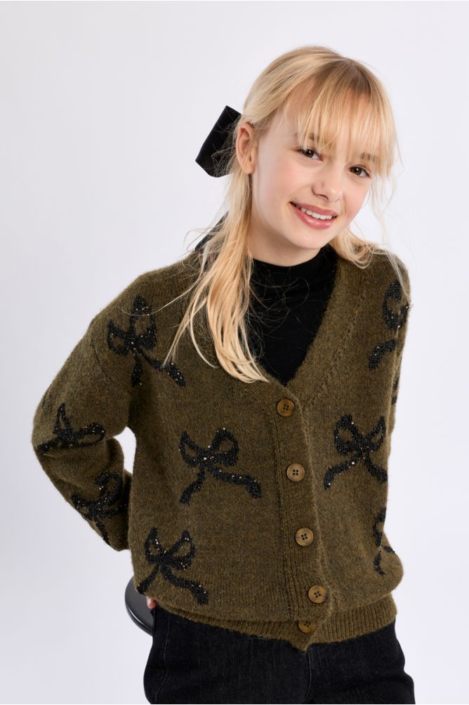 Cardigan con fiocchi abbottonati - Molly Bracken Girl