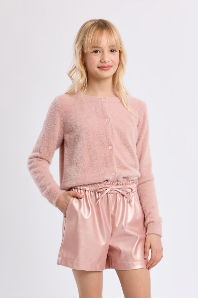 Knotted Shorts, Faux Leather Effect