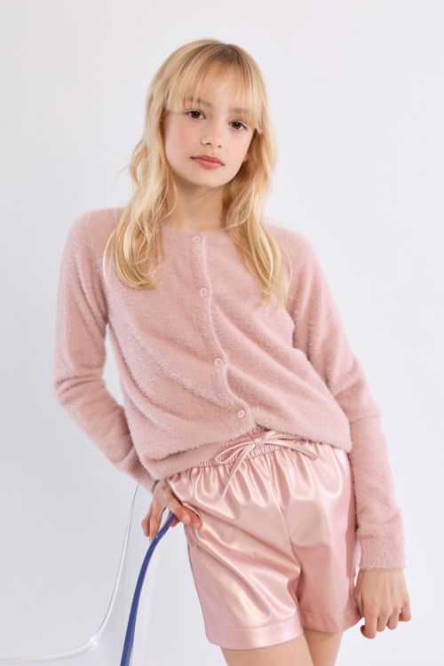 Knotted Shorts, Faux Leather Effect