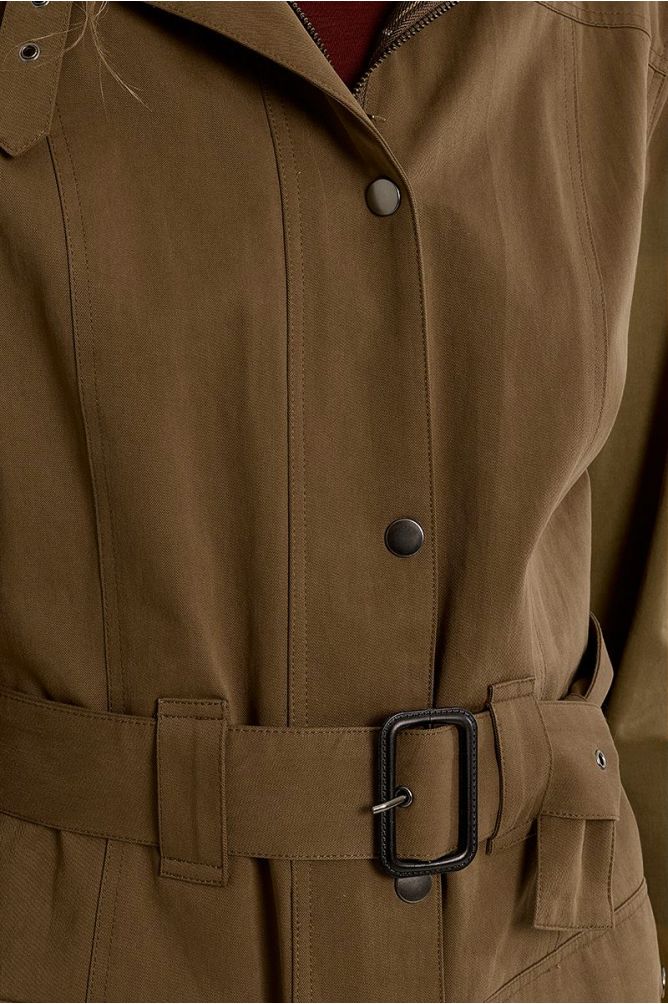 Parka ceinturée en coton