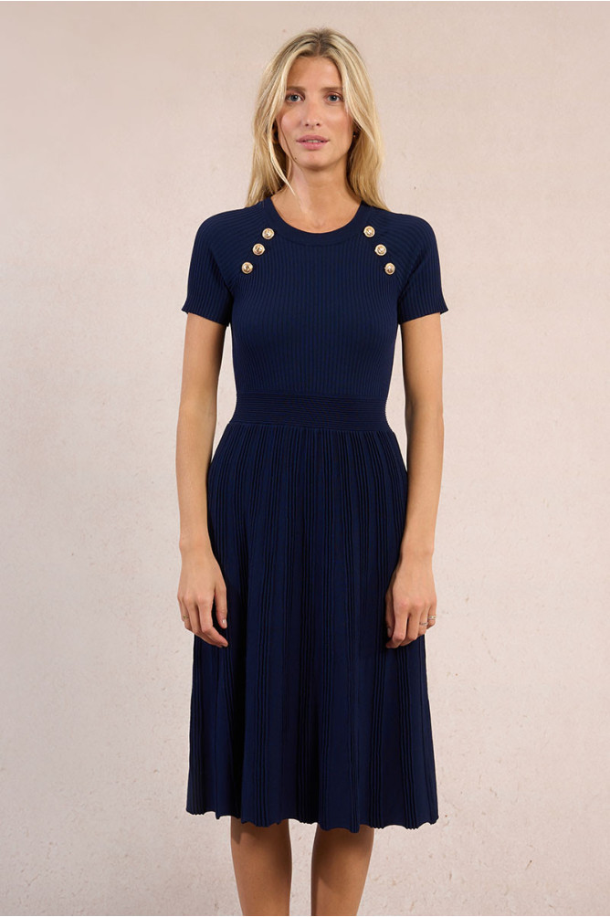 Robe longue en maille, ceintrée