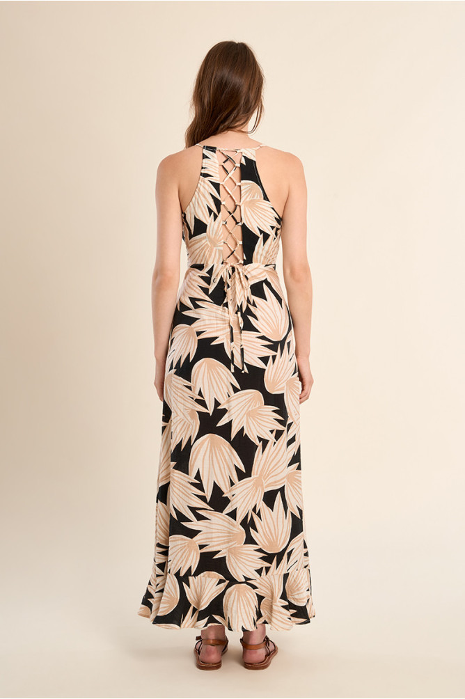 Robe longue, à imprimé floral 