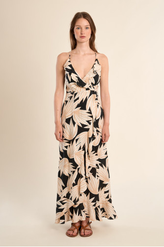 Robe longue, à imprimé floral 
