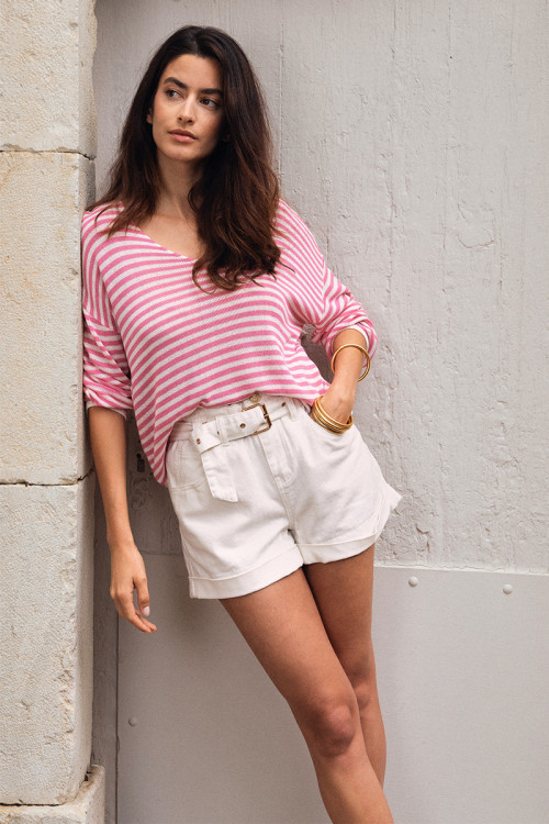 High-waisted shorts, paperbag