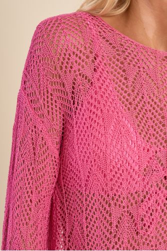 Top de mujer de manga larga, crochet.