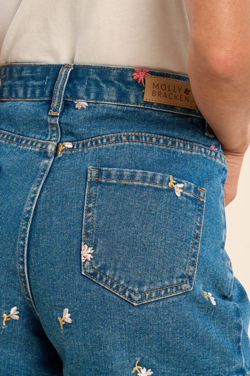 Short fantaisie large en denim