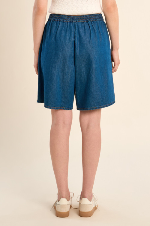 Cotton shorts, denim effect