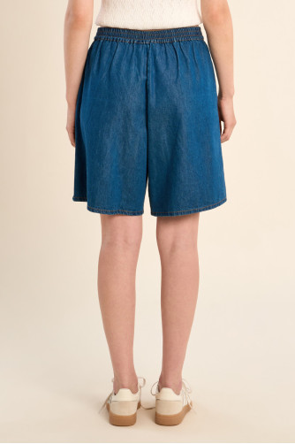 Cotton shorts, denim effect
